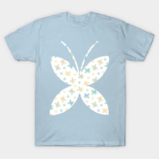 Butterfly and flower pattern T-Shirt